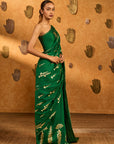 Green Cherry Wine Saree