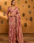 Mauve Moon Garden Tissue Saree