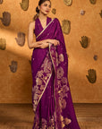 Berry Wine Zen Saree