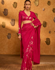 Pink Crane Dawn Saree