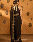 Black Windrose Saree