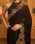 Black Windrose Saree