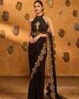 Black Windrose Saree