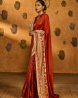 Rust Snow Light Saree