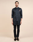Midnight Blue Chevron Nehru Jacket