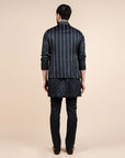 Midnight Blue Chevron Nehru Jacket