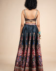 Midnight Blue Floral Print Skirt Set