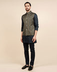 Multicoloured Striped Nehru Jacket