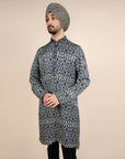 Navy Blue - Ivory Kurta