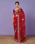 Sequins Embroidery Saree Set