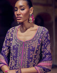 Jodha Sharara Set - Purple