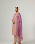 Mud Mauve Multicolor Kurta With Dupatta Set