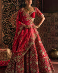 Red Munira Bridal Lehenga Set