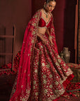 Red Munira Bridal Lehenga Set