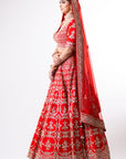 Sunny's Red Heritage Lehenga XI - Ready to Ship