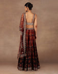 Red - Burgundy Ombre Sharara Set