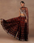 Red - Burgundy Ombre Sharara Set
