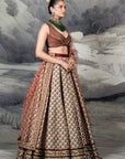 Red - Ivory Skirt Set | Baroda