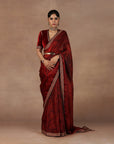 Red Jamawar Saree Set
