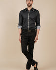 Rich Black Printed Shirt