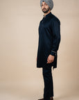 Rich Black Solid Kurta