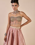 Rose Pink Corset Skirt Set
