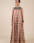 Rust Pink - Ivory Maxi Dress