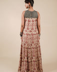 Rust Pink - Ivory Maxi Dress