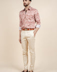 Rust Pink Printed Shirt