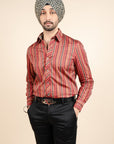 Rust Red Striped Shirt