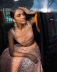 Peach Sequin Lehenga Set 2