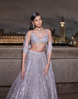 Silver Gold Sequin Lehenga Set 1