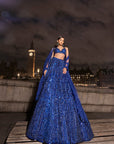 Navy Blue Sequin Lehenga Set 1