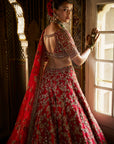 Red Zardosi Lehenga Set