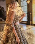 Metallic Gold 3D Lehenga Set