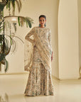 Nude Floral Sharara Set