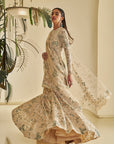 Nude Floral Sharara Set