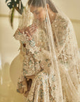 Nude Floral Sharara Set