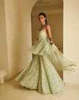 Mint Green Sequin Sharara Set- Ready To Ship