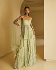 Mint Green Sequin Sharara Set- Ready To Ship