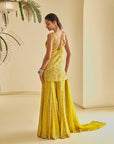 Yellow Mirror Work Sharara Set