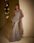 Silver Grey Sequin Sharara Set - Ready to Ship