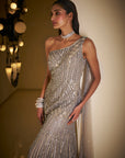 Silver Grey Sequin Sharara Set - Ready to Ship