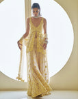 Yellow Three-Dimensional Floral Sharara Set