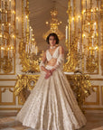 Ivory Three-Dimensional Lehenga Set