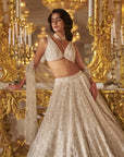 Ivory Three-Dimensional Lehenga Set
