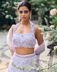 Lilac Three-Dimensional Lehenga Set