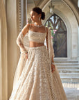 Nude Cream Abstract Dori Lehenga Set