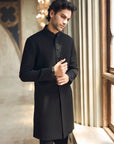 Black Thread Work Sherwani Set - Ready to Ship