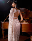 Nude Crystal Georgette Saree